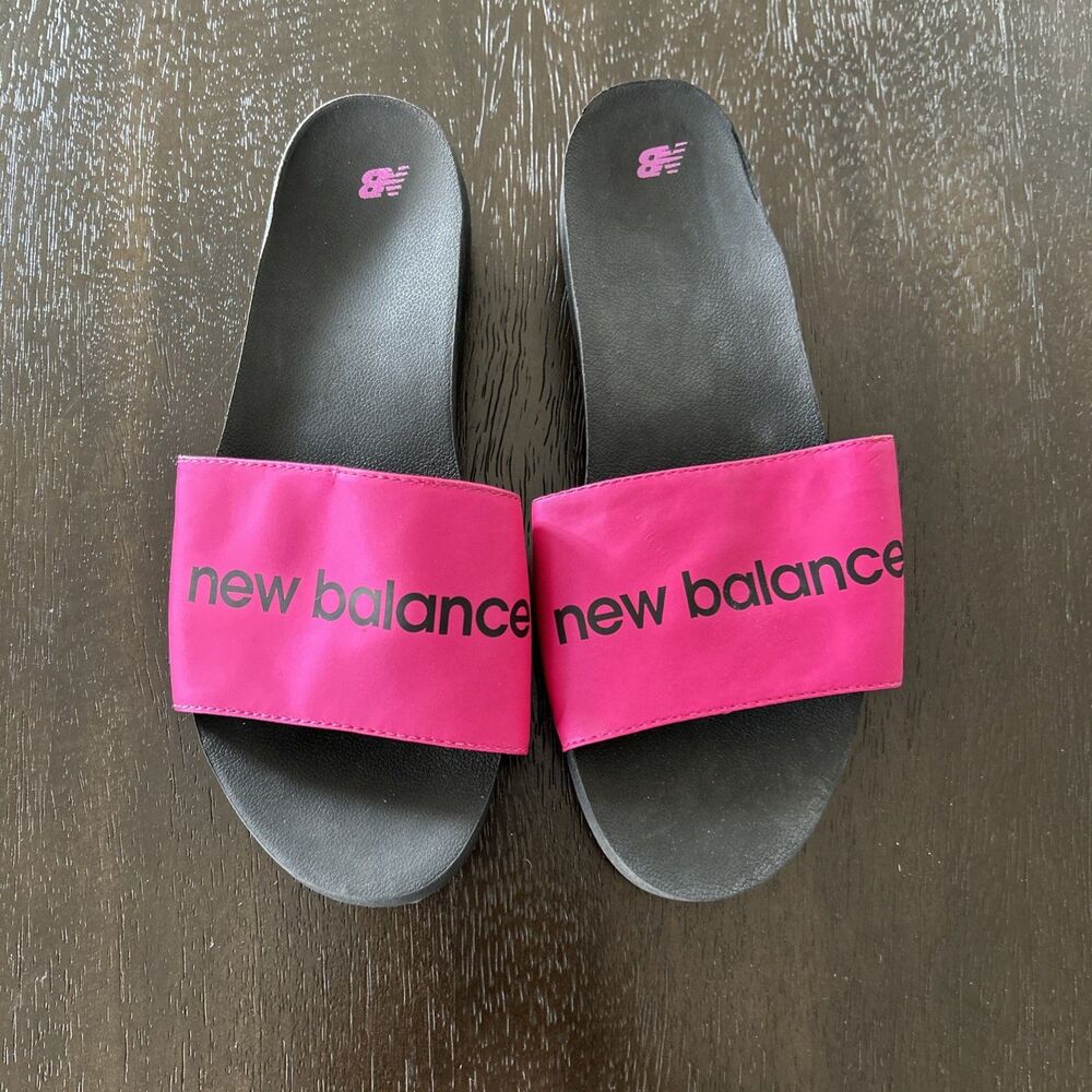 New Balance Women’s Slide Sandals Athletic Slip on Comfort Pink Black Size 10